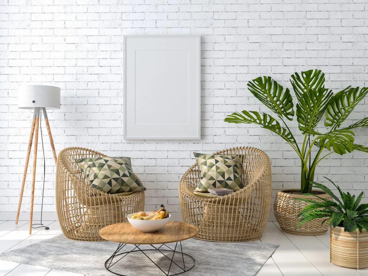 3D Illustration Mockup Photo Frame In Living Room Rendering | AR Webcrafts