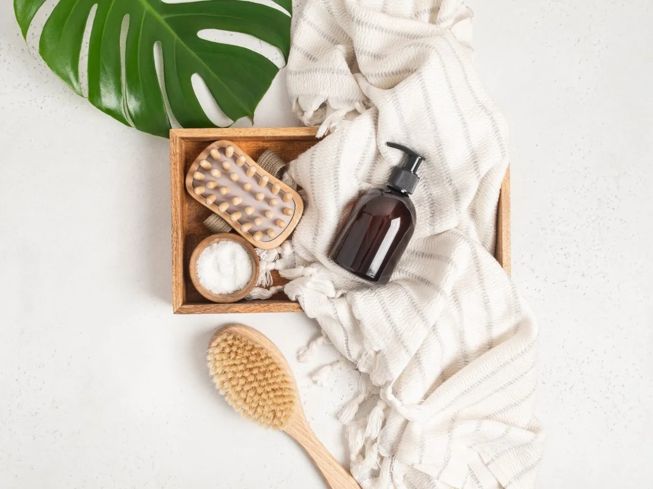 Brown Bottle Mockup For Bathing Products In The Bathroom | AR Webcrafts