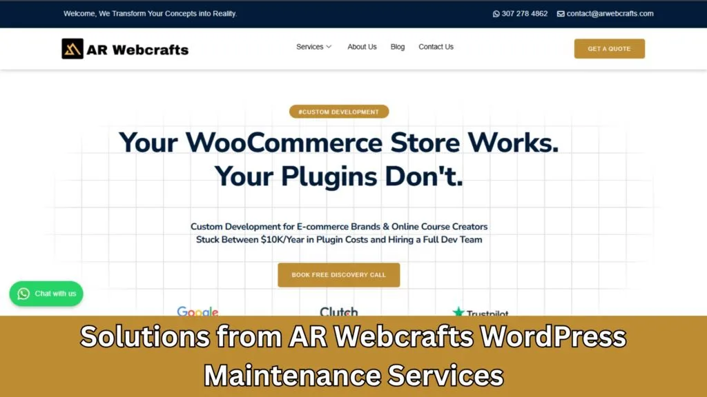 Solutions from AR Webcrafts WordPress Maintenance Services